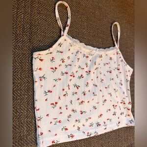 Chic Nation White Floral Tank Top